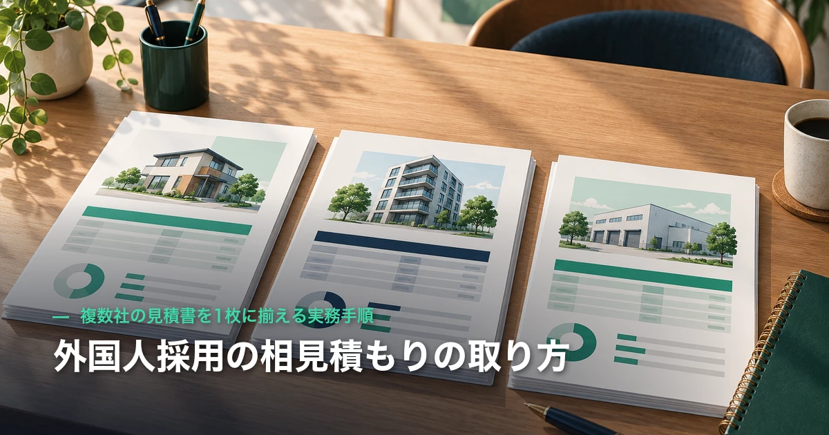 外国人採用の相見積もりの取り方|複数社の見積書を1枚に揃える実務手順