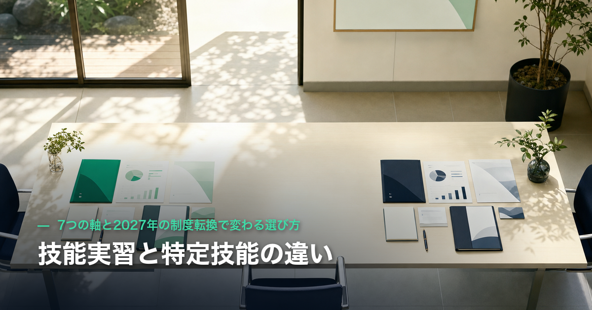 技能実習と特定技能の違い|7つの軸と2027年の制度転換で変わる選び方