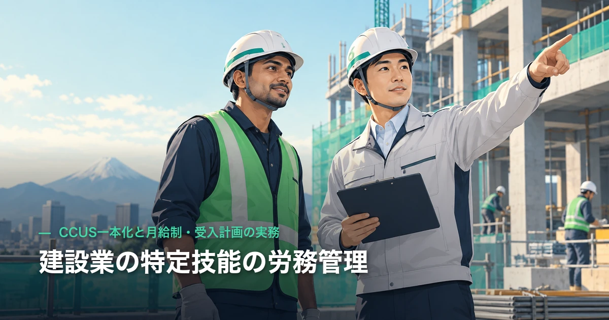 建設業の特定技能の労務管理｜CCUS一本化と月給制・受入計画の実務