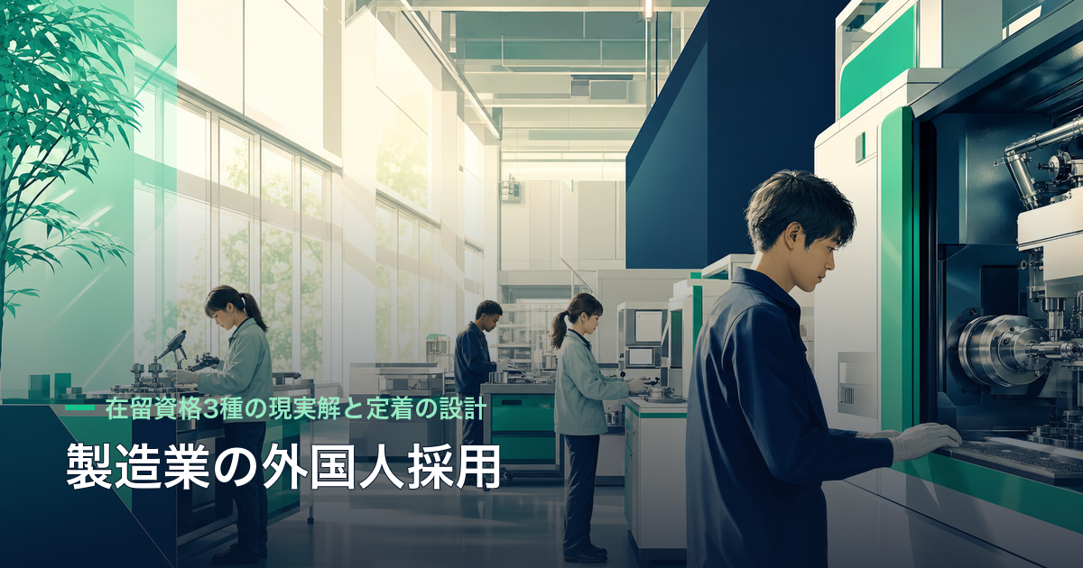製造業の外国人採用|在留資格3種の現実解と定着の設計