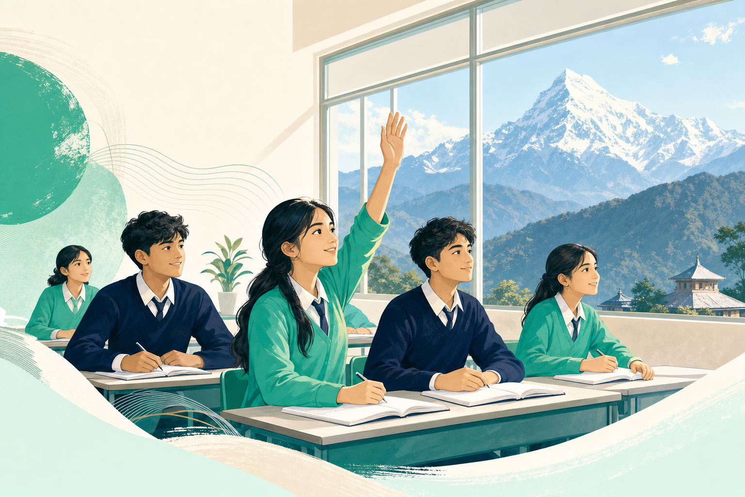 日本語学習に励むネパールの若者たち