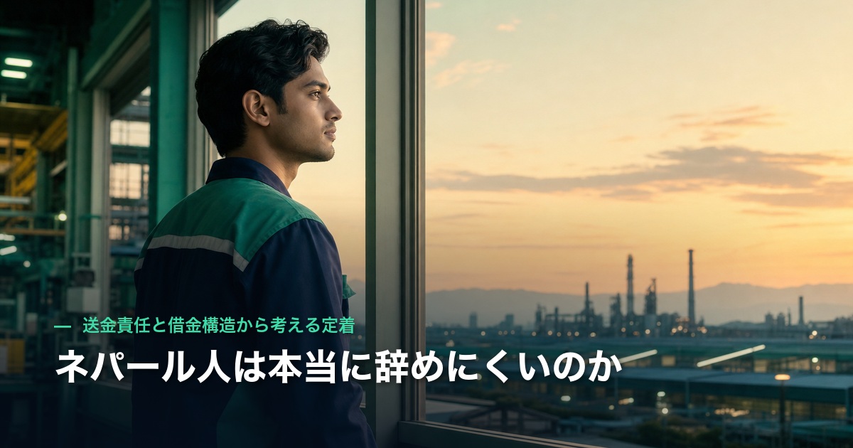 ネパール人は本当に辞めにくいのか|送金責任と借金構造から考える定着