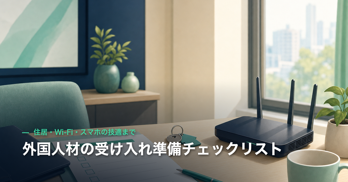 外国人材の受け入れ準備チェックリスト|住居・Wi-Fi・スマホの技適まで