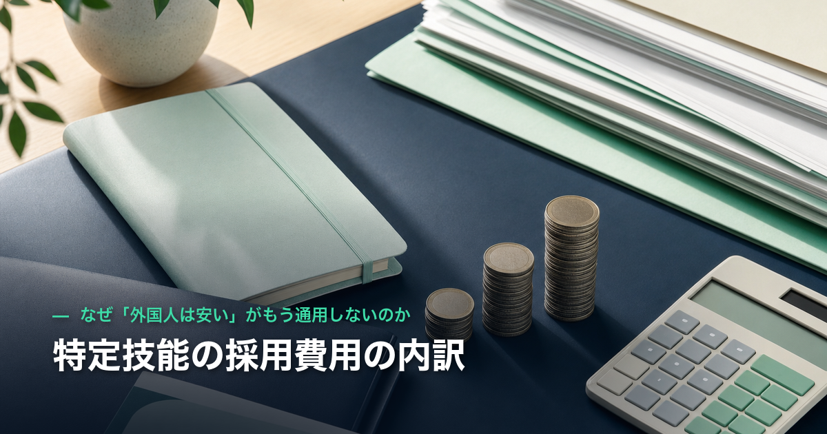 特定技能の採用費用の内訳|なぜ「外国人は安い」がもう通用しないのか