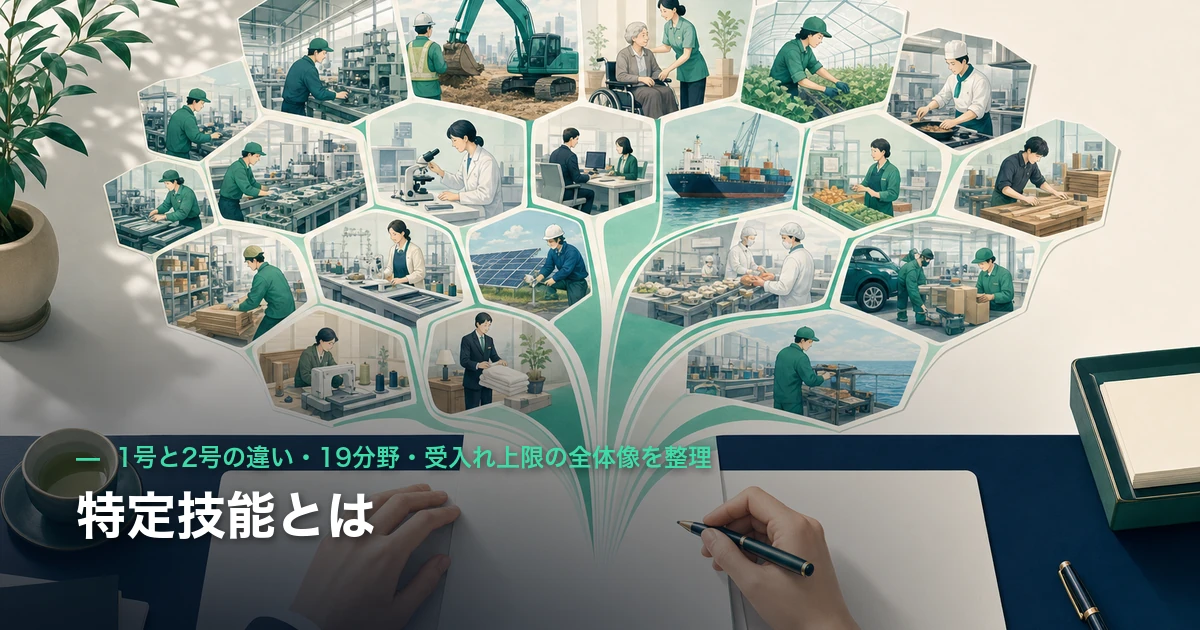 特定技能とは｜1号と2号の違い・19分野・受入れ上限の全体像を整理