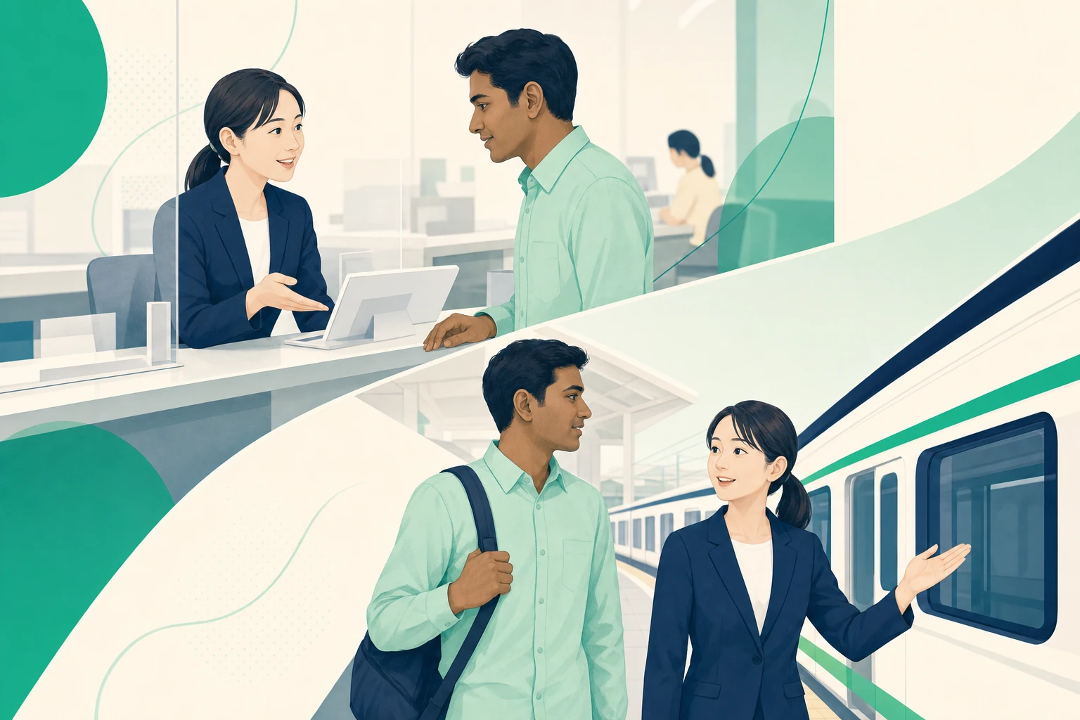 空港送迎や役所での手続き同行など、生活支援の場面